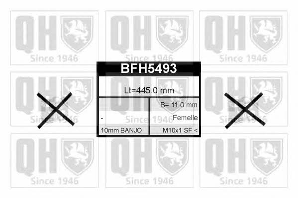Quinton Hazell BFH5493 Гальмівний шланг BFH5493: Приваблива ціна - Купити у Польщі на 2407.PL!