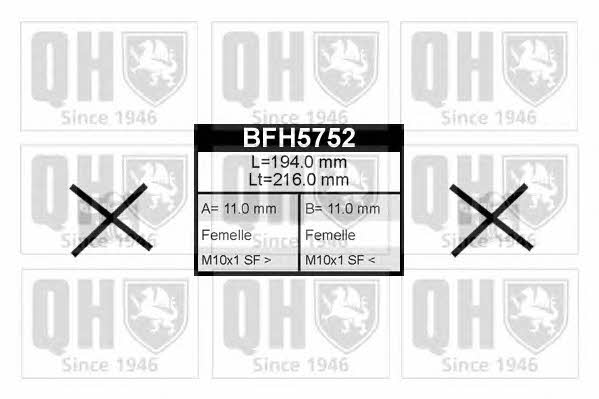 Quinton Hazell BFH5752 Przewód hamulcowy elastyczny BFH5752: Dobra cena w Polsce na 2407.PL - Kup Teraz!