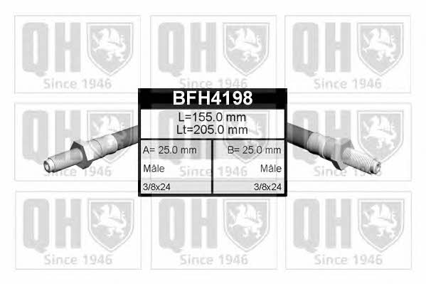 Quinton Hazell BFH4198 Przewód hamulcowy elastyczny BFH4198: Dobra cena w Polsce na 2407.PL - Kup Teraz!