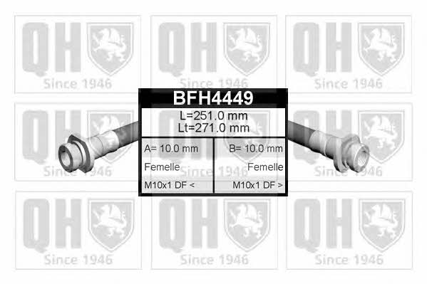 Quinton Hazell BFH4449 Przewód hamulcowy elastyczny BFH4449: Dobra cena w Polsce na 2407.PL - Kup Teraz!