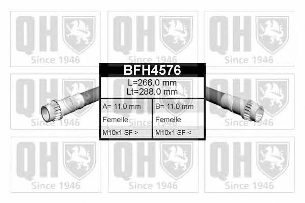 Quinton Hazell BFH4576 Przewód hamulcowy elastyczny BFH4576: Dobra cena w Polsce na 2407.PL - Kup Teraz!