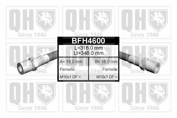 Quinton Hazell BFH4600 Przewód hamulcowy elastyczny BFH4600: Dobra cena w Polsce na 2407.PL - Kup Teraz!