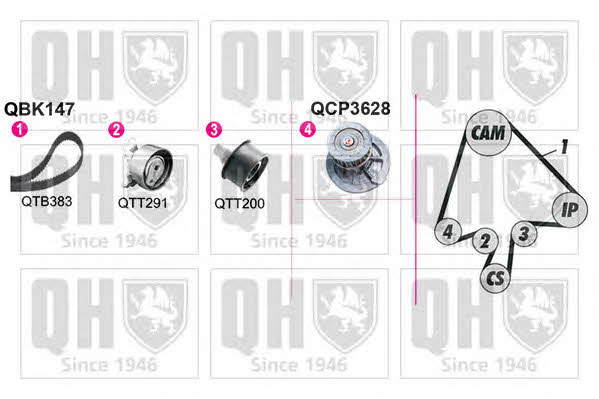 Quinton Hazell QBPK1471 Ремень ГРМ, комплект с водяным насосом QBPK1471: Отличная цена - Купить в Польше на 2407.PL!