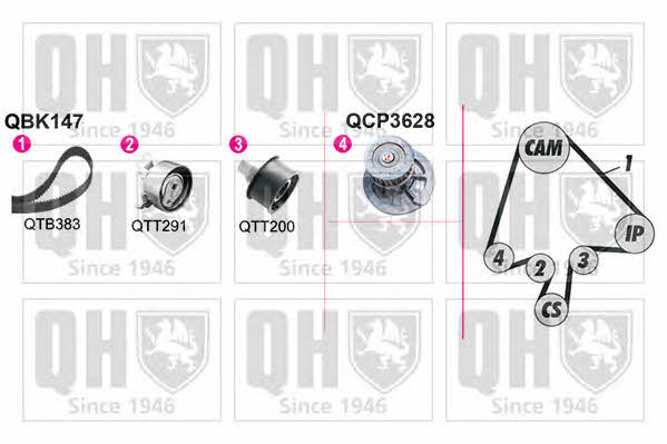  QBPK1471 Ремень ГРМ, комплект с водяным насосом QBPK1471: Отличная цена - Купить в Польше на 2407.PL!