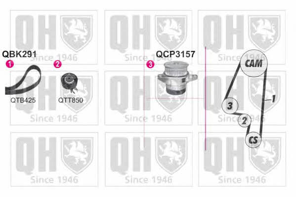 Quinton Hazell QBPK2910 Ремень ГРМ, комплект с водяным насосом QBPK2910: Отличная цена - Купить в Польше на 2407.PL!