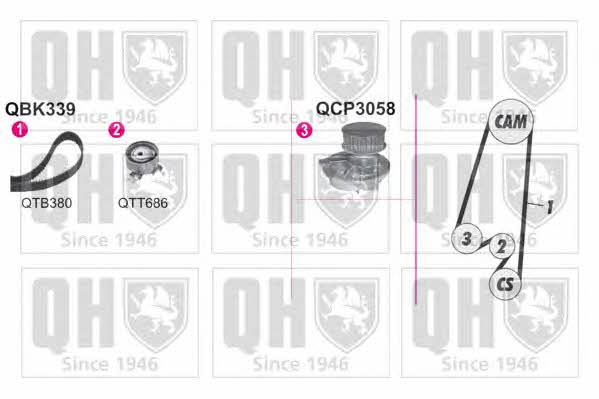 Quinton Hazell QBPK3391 TIMING BELT KIT WITH WATER PUMP QBPK3391: Buy near me in Poland at 2407.PL - Good price!