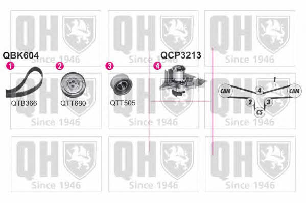 Quinton Hazell QBPK6040 Zestaw rozrządu z pompą wody QBPK6040: Dobra cena w Polsce na 2407.PL - Kup Teraz!