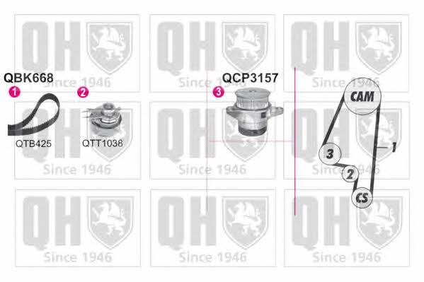 Quinton Hazell QBPK6681 Ремінь ГРМ, комплект з водяним насосом QBPK6681: Купити у Польщі - Добра ціна на 2407.PL!