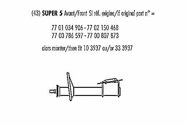 Record 333937 Front oil and gas suspension shock absorber 333937: Buy near me in Poland at 2407.PL - Good price!