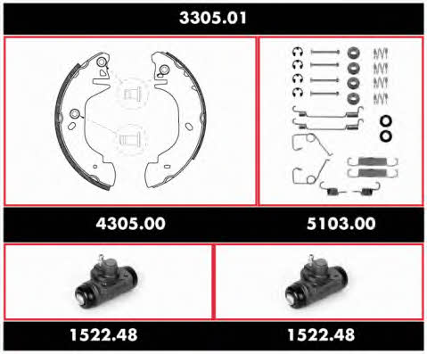 Remsa 3305.01 Brake shoe set 330501: Buy near me in Poland at 2407.PL - Good price!