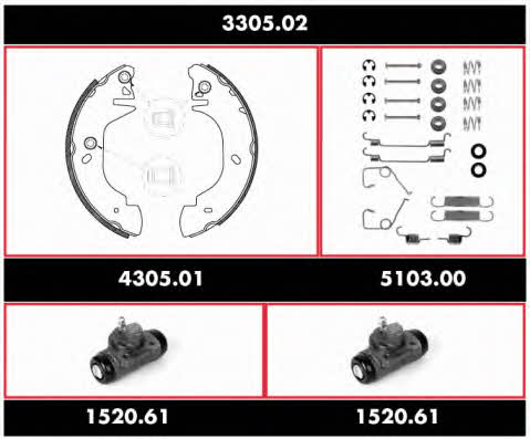 Remsa 3305.02 Колодки тормозные барабанные, комплект 330502: Отличная цена - Купить в Польше на 2407.PL!