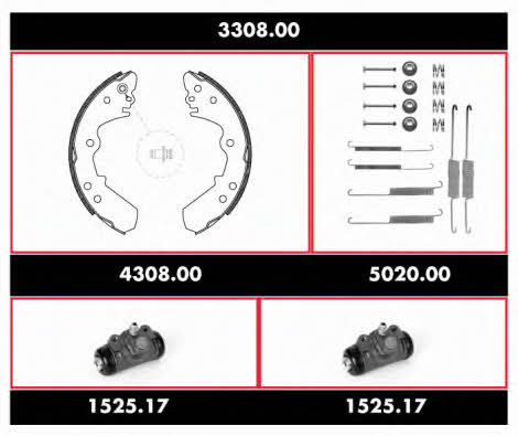 Remsa 3308.00 Brake shoe set 330800: Buy near me in Poland at 2407.PL - Good price!