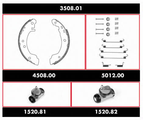  3508.01 Колодки гальмівні барабанні, комплект 350801: Приваблива ціна - Купити у Польщі на 2407.PL!