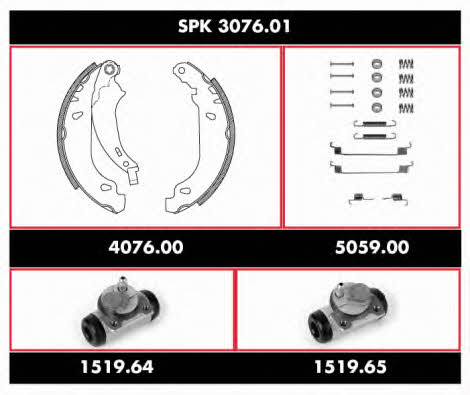  SPK 3076.01 Brake shoe set SPK307601: Buy near me in Poland at 2407.PL - Good price!
