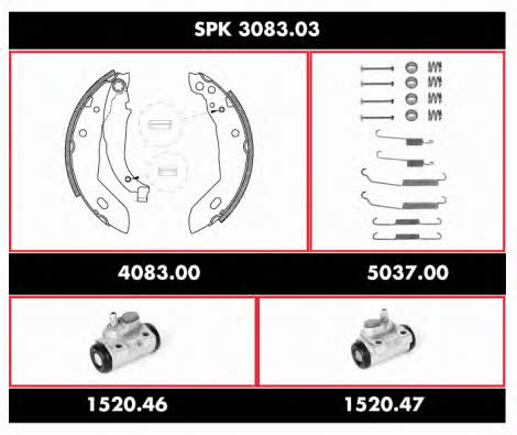 Remsa SPK 3083.03 Колодки гальмівні барабанні, комплект SPK308303: Приваблива ціна - Купити у Польщі на 2407.PL!