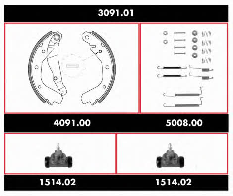 Remsa SPK 3091.01 Brake shoe set SPK309101: Buy near me in Poland at 2407.PL - Good price!