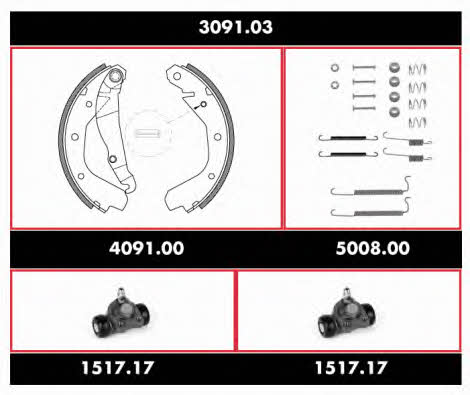 Remsa SPK 3091.03 Brake shoe set SPK309103: Buy near me in Poland at 2407.PL - Good price!