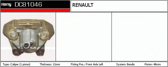 Remy DC81046 Brake caliper front left DC81046: Buy near me in Poland at 2407.PL - Good price!