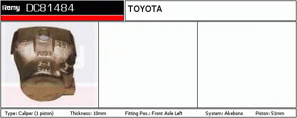 Remy DC81484 Brake caliper front left DC81484: Buy near me in Poland at 2407.PL - Good price!
