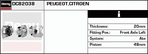 Remy DC82038 Brake caliper front left DC82038: Buy near me in Poland at 2407.PL - Good price!