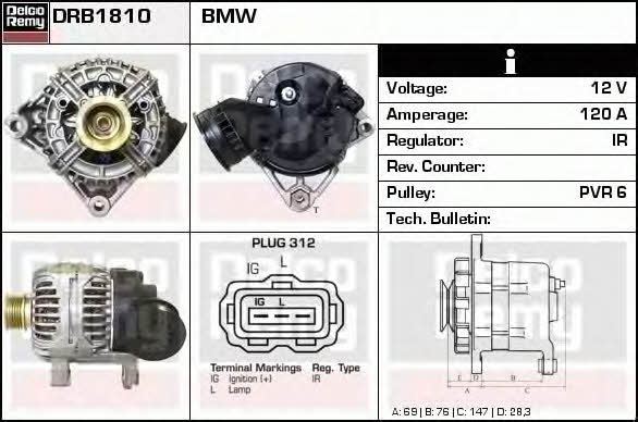 Remy DRB1810 Генератор DRB1810: Приваблива ціна - Купити у Польщі на 2407.PL!