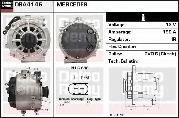 Remy DRA4146N Alternator DRA4146N: Dobra cena w Polsce na 2407.PL - Kup Teraz!