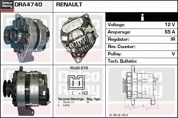 Remy DRA4740 Alternator DRA4740: Dobra cena w Polsce na 2407.PL - Kup Teraz!