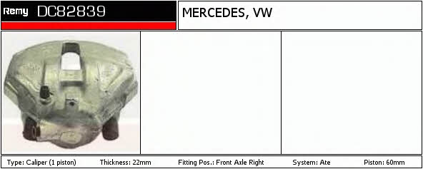 Remy DC82839 Brake caliper front right DC82839: Buy near me in Poland at 2407.PL - Good price!