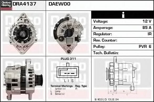 Remy DRA4137 Генератор DRA4137: Приваблива ціна - Купити у Польщі на 2407.PL!