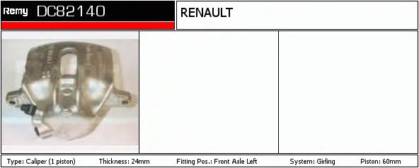 Remy DC82140 Zacisk hamulcowy przedni lewy DC82140: Dobra cena w Polsce na 2407.PL - Kup Teraz!