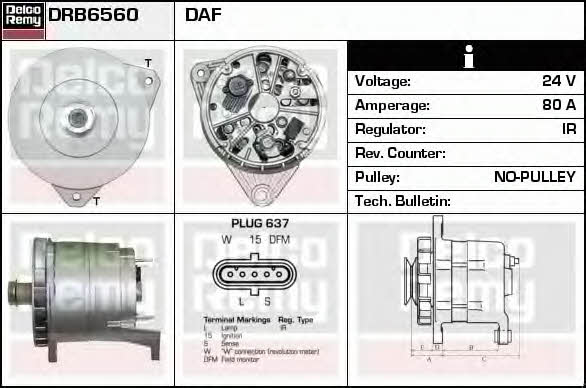 Remy DRB6560 Генератор DRB6560: Приваблива ціна - Купити у Польщі на 2407.PL!