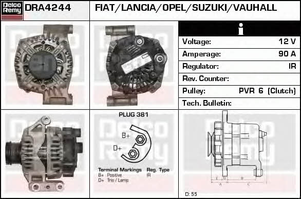 Remy DRA4244 Alternator DRA4244: Buy near me in Poland at 2407.PL - Good price!