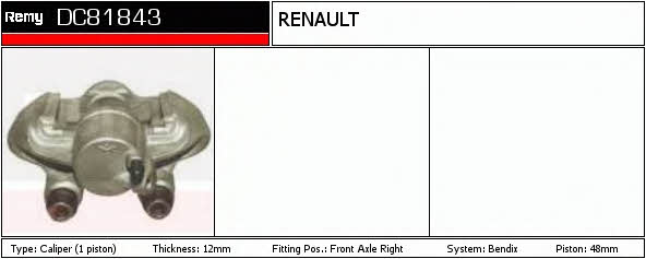 Remy DC81843 Brake caliper front right DC81843: Buy near me in Poland at 2407.PL - Good price!