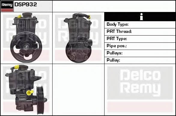 Remy DSP932 Hydraulic Pump, steering system DSP932: Buy near me in Poland at 2407.PL - Good price!