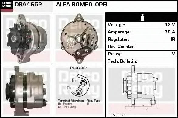 Remy DRA4652 Generator DRA4652: Kaufen Sie zu einem guten Preis in Polen bei 2407.PL!