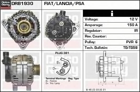 Remy DRB1930 Alternator DRB1930: Buy near me in Poland at 2407.PL - Good price!