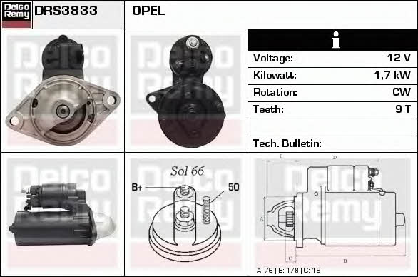 Remy DRS3833 Стартер DRS3833: Купить в Польше - Отличная цена на 2407.PL!