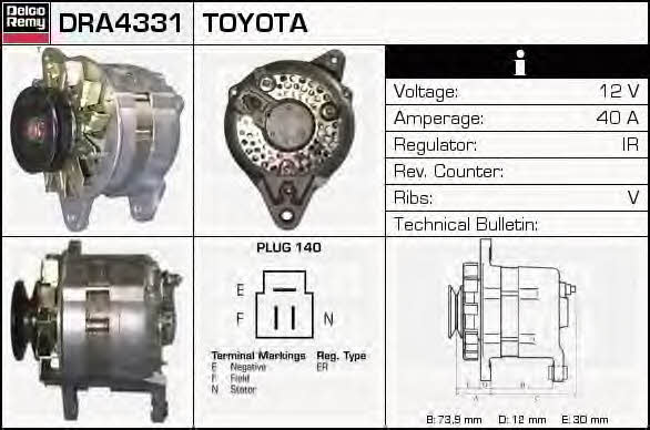 Remy DRA4331 Alternator DRA4331: Dobra cena w Polsce na 2407.PL - Kup Teraz!