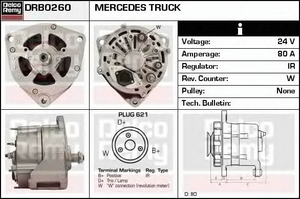 Remy DRB0260 Генератор DRB0260: Приваблива ціна - Купити у Польщі на 2407.PL!