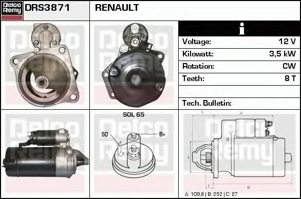 Remy DRS3871 Anlasser DRS3871: Kaufen Sie zu einem guten Preis in Polen bei 2407.PL!