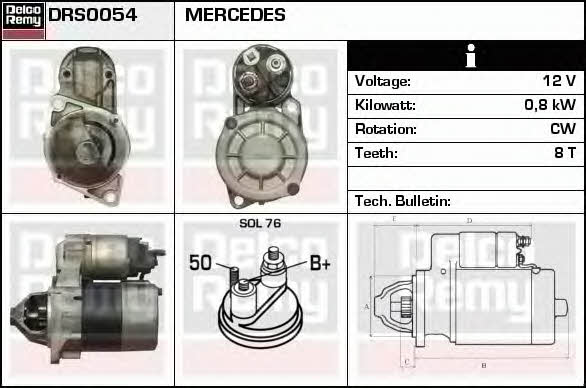 Remy DRS0054 Стартер DRS0054: Отличная цена - Купить в Польше на 2407.PL!