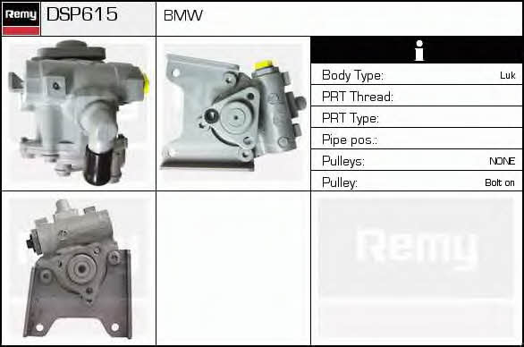 Remy DSP615 Hydraulic Pump, steering system DSP615: Buy near me in Poland at 2407.PL - Good price!