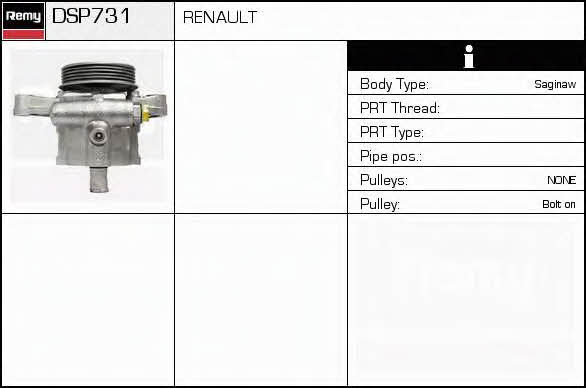 Remy DSP731 Hydraulic Pump, steering system DSP731: Buy near me in Poland at 2407.PL - Good price!