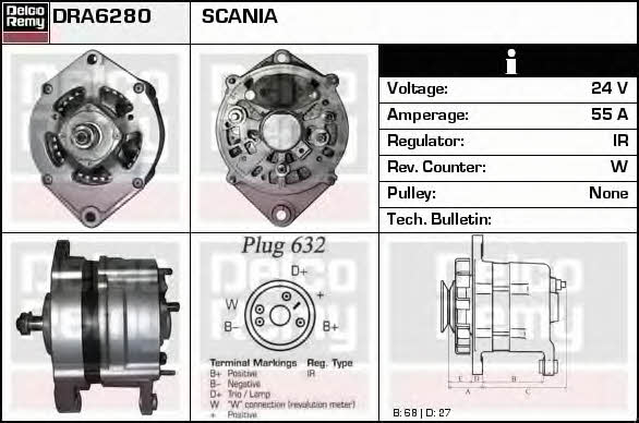 Remy DRA6280 Alternator DRA6280: Dobra cena w Polsce na 2407.PL - Kup Teraz!