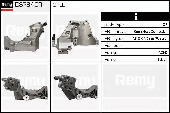 Remy DSP840R Hydraulic Pump, steering system DSP840R: Buy near me in Poland at 2407.PL - Good price!