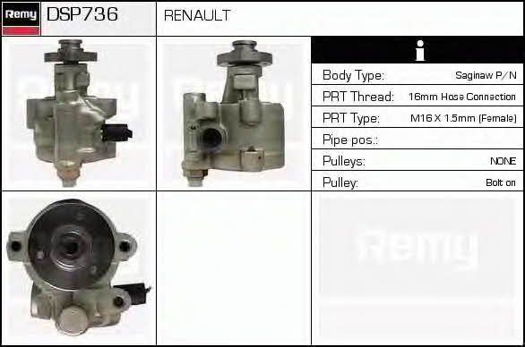 Remy DSP736 Hydraulic Pump, steering system DSP736: Buy near me in Poland at 2407.PL - Good price!