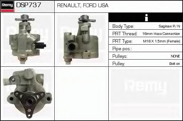 Remy DSP737 Hydraulic Pump, steering system DSP737: Buy near me in Poland at 2407.PL - Good price!