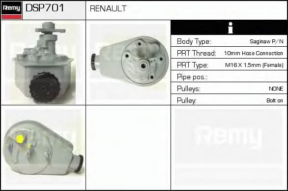 Remy DSP701 Hydraulic Pump, steering system DSP701: Buy near me at 2407.PL in Poland at an Affordable price!