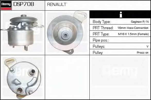 Remy DSP708 Hydraulic Pump, steering system DSP708: Buy near me in Poland at 2407.PL - Good price!