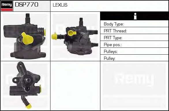 Remy DSP770 Hydraulic Pump, steering system DSP770: Buy near me at 2407.PL in Poland at an Affordable price!